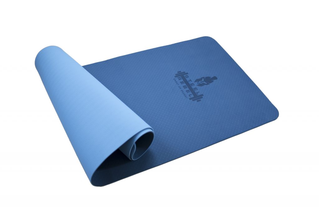 Steel Rebel Yoga Mat Blue floor