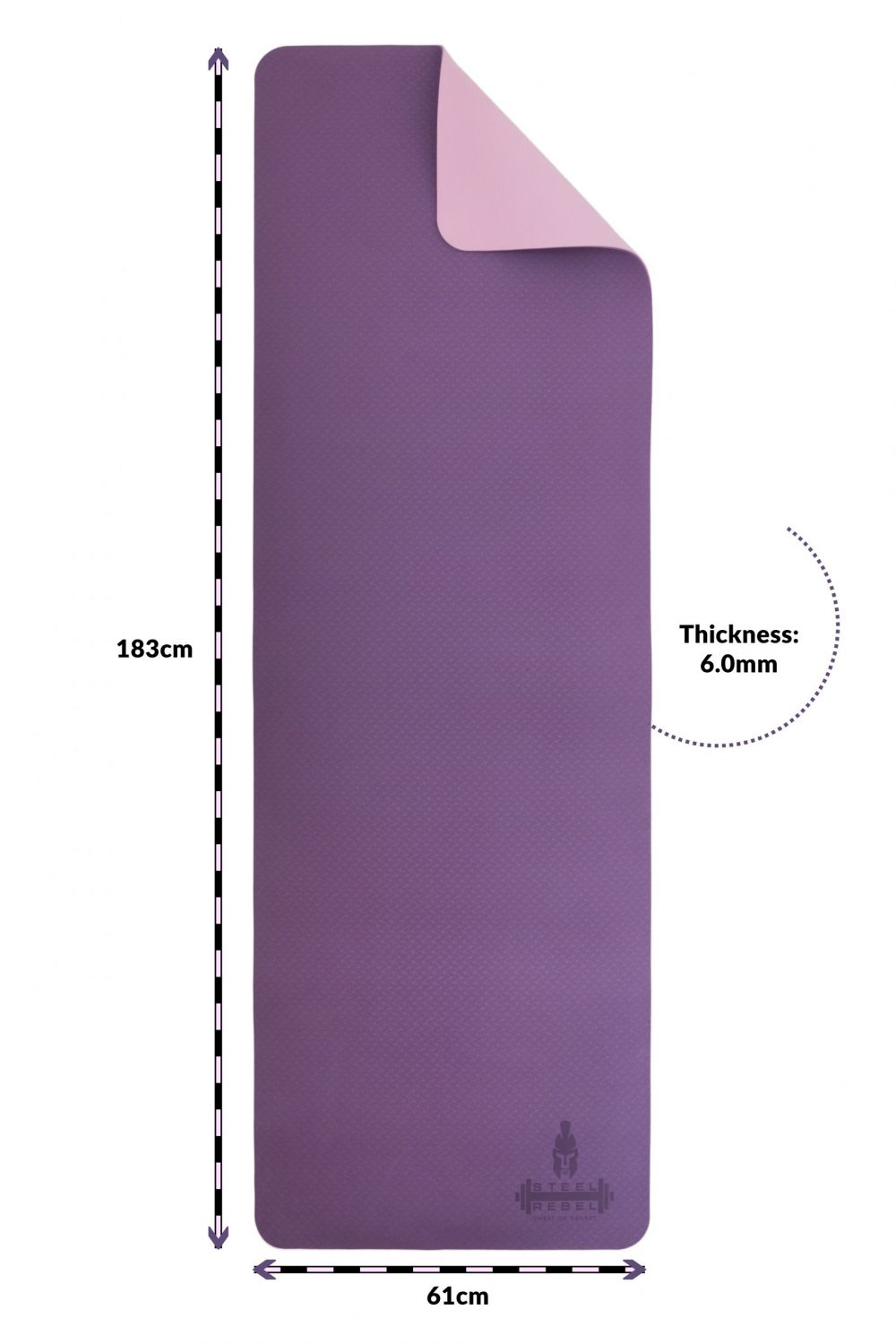 Steel Rebel Yoga Mat Purple